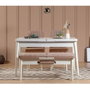 Hanah Home Banca Vina Blanco, Piedra, Terciopelo, Carpe. Elegante y funcional para tu hogar.